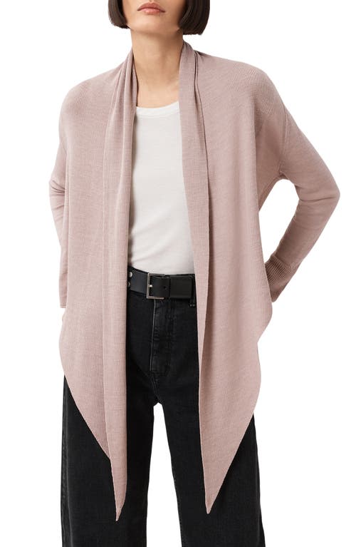 Allsaints Wasson Pirate Wrap Merino Wool Cardigan In Pink