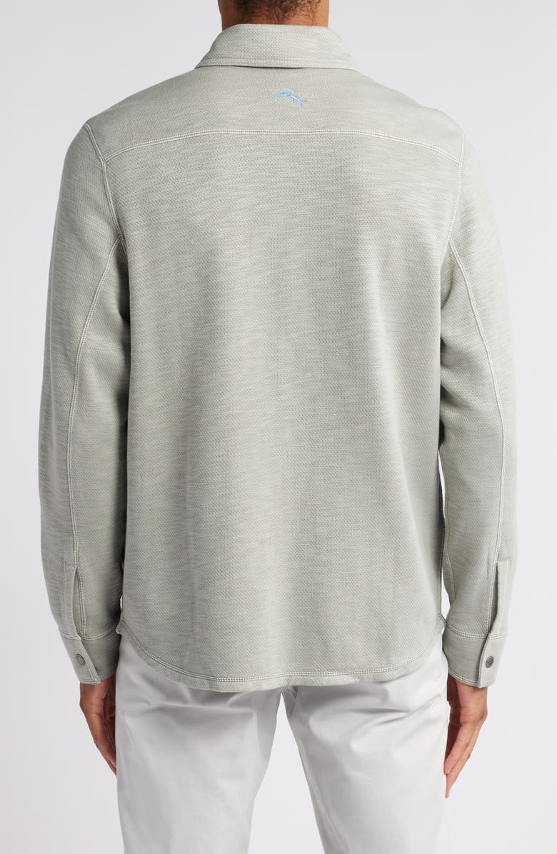 Tommy Bahama Trinidad Cotton Blend Mesh Snap-Up Shirt, Alternate, color, Smoke Grey