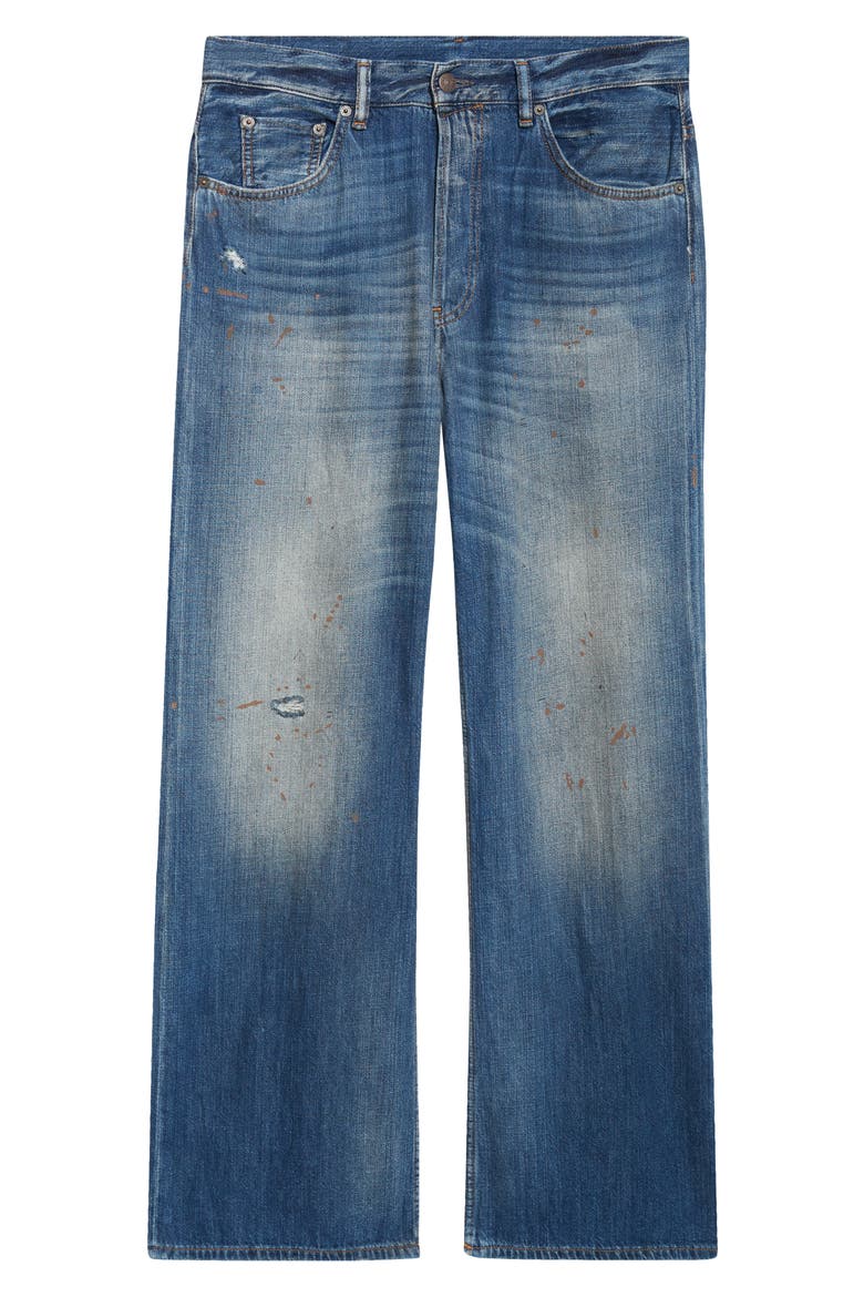 2021M Trafalgar Distressed Straight Leg Jeans, Main, color, MID BLUE