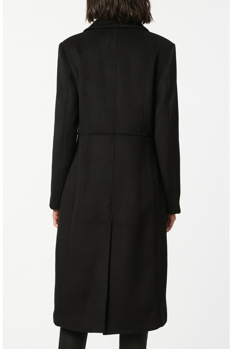 Solid Peaked Lapel Coat, Alternate, color, BLACK