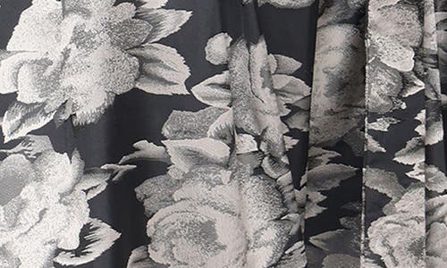 Alex Evenings Floral Jacquard High-low Gown In Black