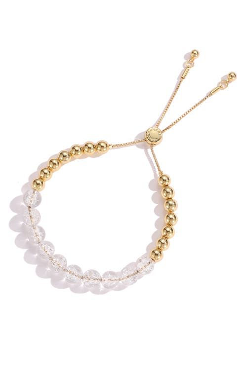 Classicharms Frostlily Azeztulite Crystal And Bead Bolo Bracelet In Gold