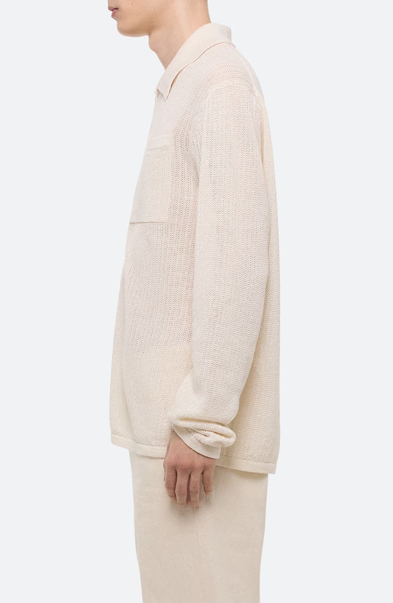 Helmut Lang Half Zip Linen Sweater, Alternate, color, Ivory