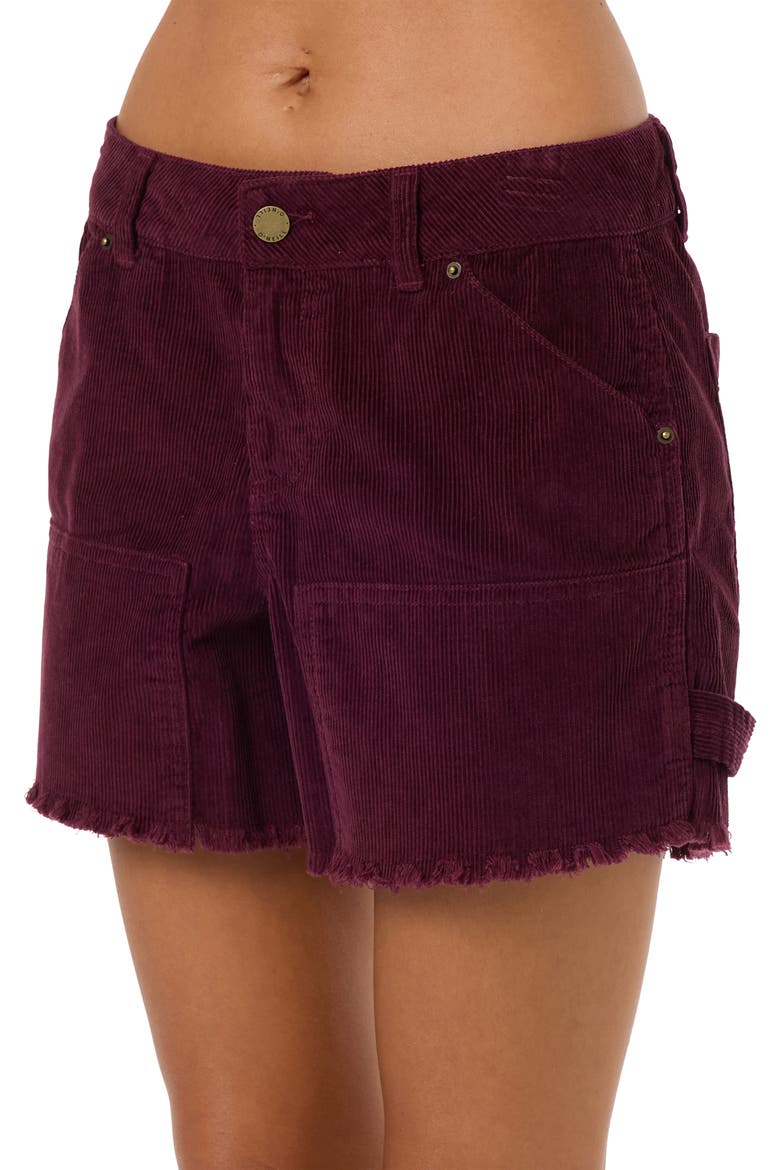 OG Harlyn Fray Denim Shorts, Alternate, color, FIG