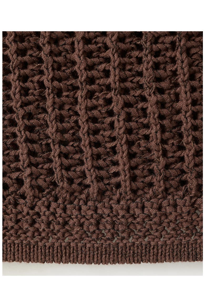 Short Sleeve Crochet Cardigan, Alternate, color, CHOCOLATE