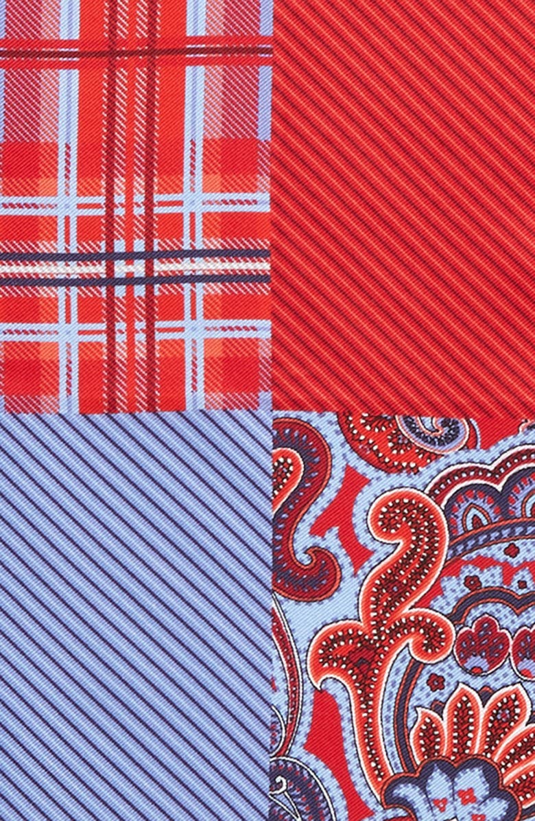 Nordstrom Men's Shop 'Three Panel' Silk Pocket Square, Alternate, color, Red