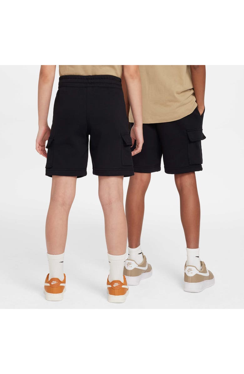 Nike Kids' Club Cargo Sweat Shorts, Alternate, color, Black/ Black/ White