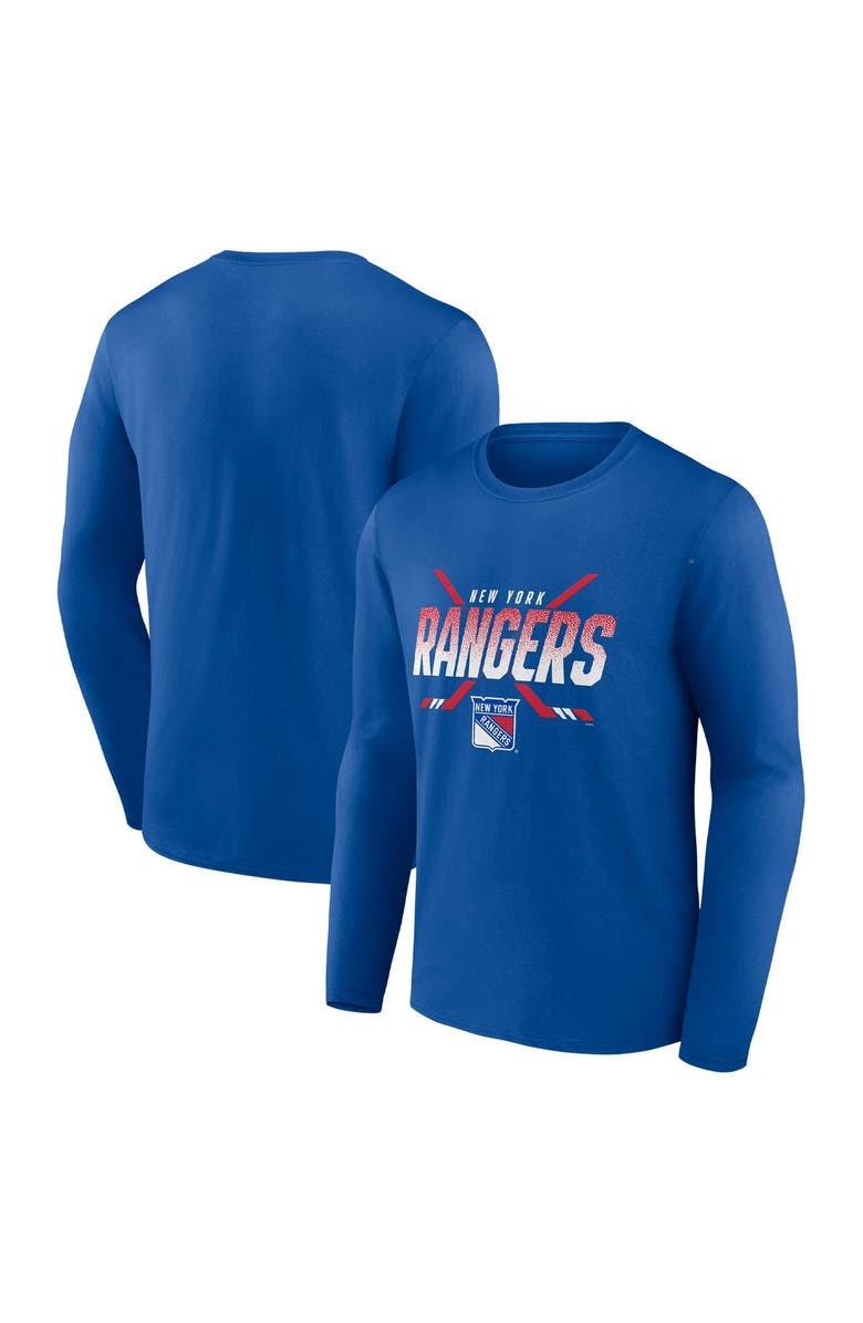 FANATICS Men's Fanatics Branded Blue New York Rangers Covert Long Sleeve T-Shirt, Main, color, 