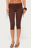 EDIKTED Bardi Drawstring Foldover Capris
