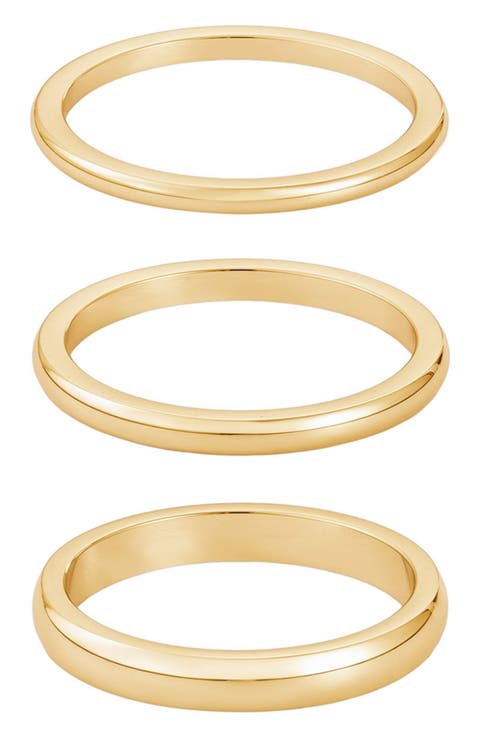 Set of 3 Stackable Band Rings