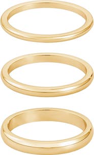 Adornia Set of 3 Stackable Band Rings