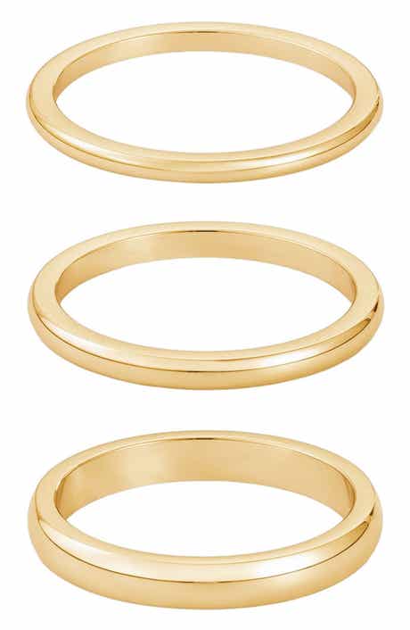 Adornia Set of 3 Stackable Band Rings