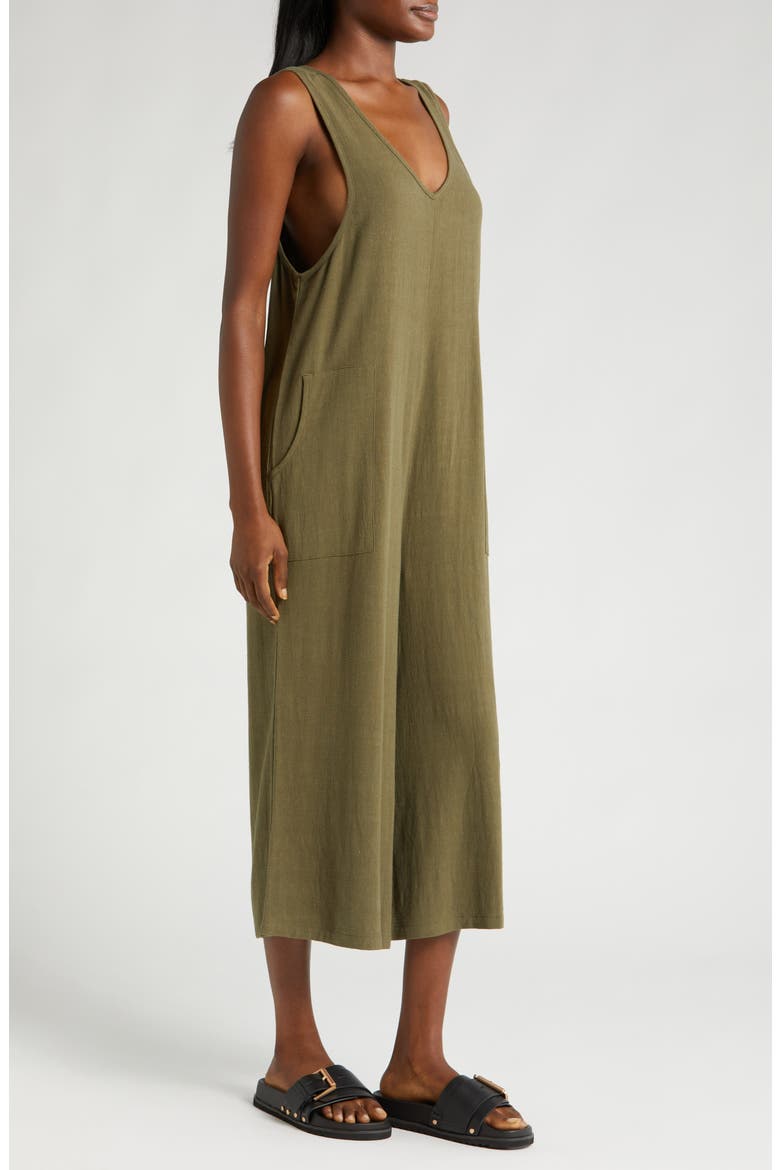 Sleeveless Wide Leg Jumpsuit, Alternate, color, OLIVE KALAMATA