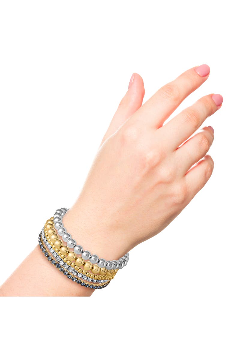 Jessica Simpson Crystal Stretch Bracelet, 5 Piece Set, Alternate, color, Gold