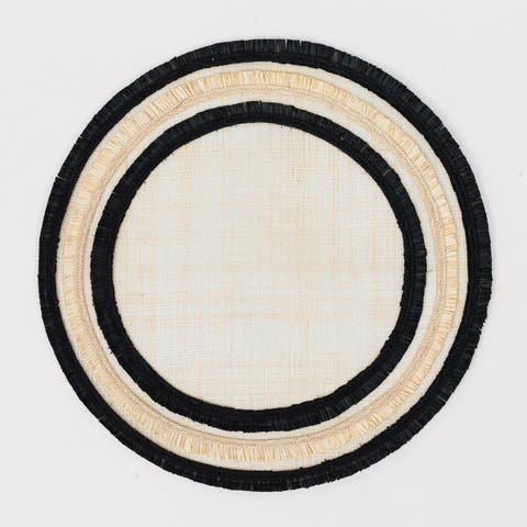 Ruffle edge straw placemat, set of four