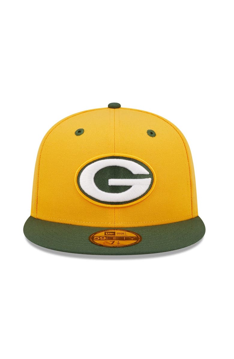 New Era Men's New Era Gold/Green Green Bay Packers Flipside 59FIFTY Fitted Hat, Alternate, color, 