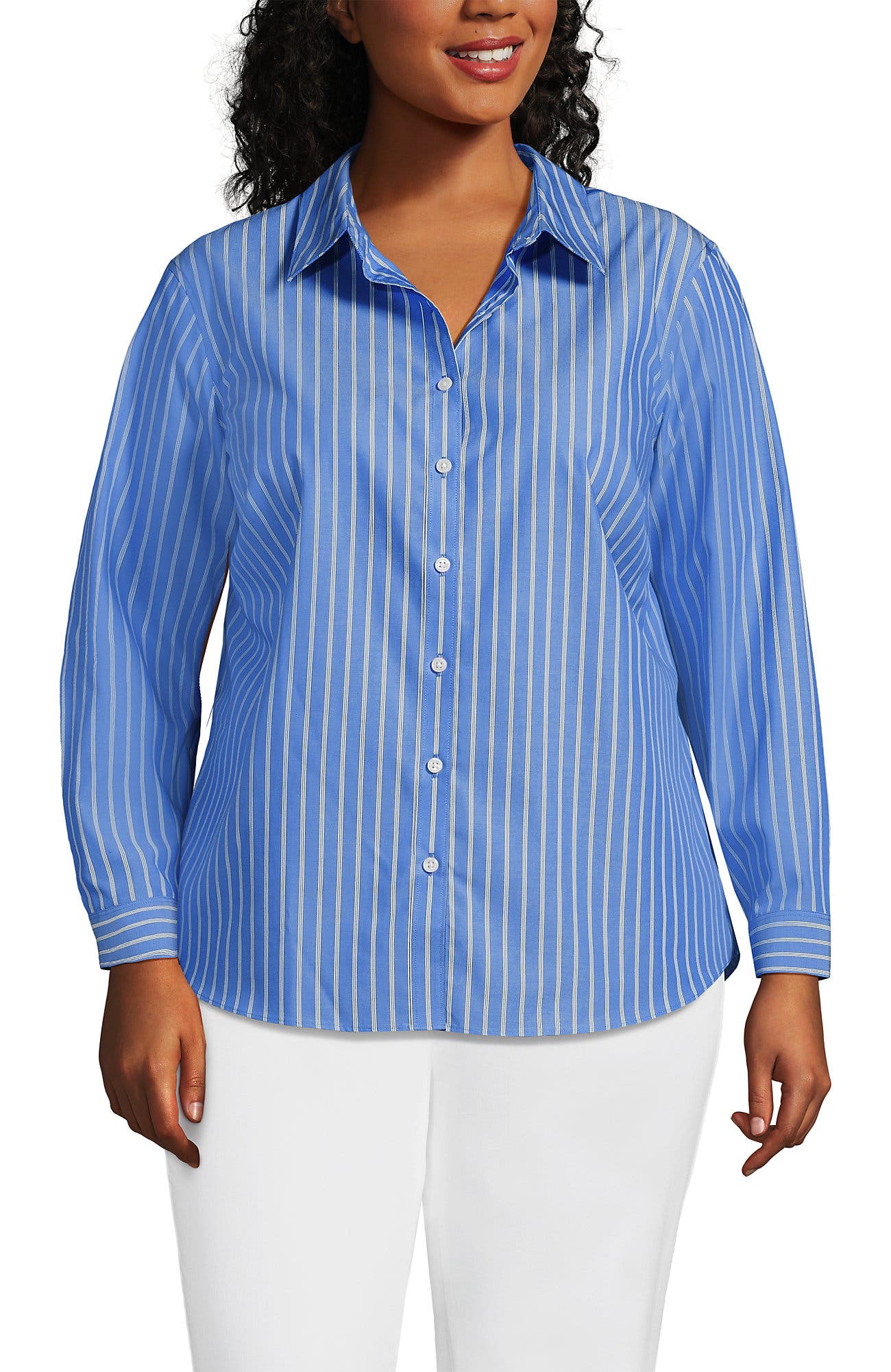 Muted Cobalt Crisp Stripe