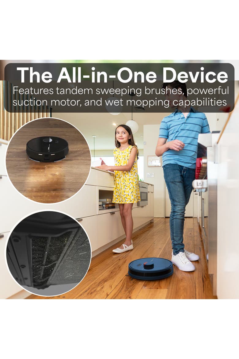 Dustin App & Voice Control Self-Empty Robot Vacuum & Mop, Alternate, color, Navy