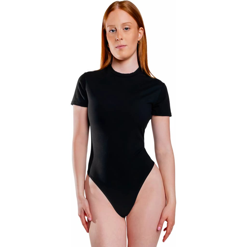 Cheeky Cherry Leakproof T-shirt Thong Bodysuit Liner In Black