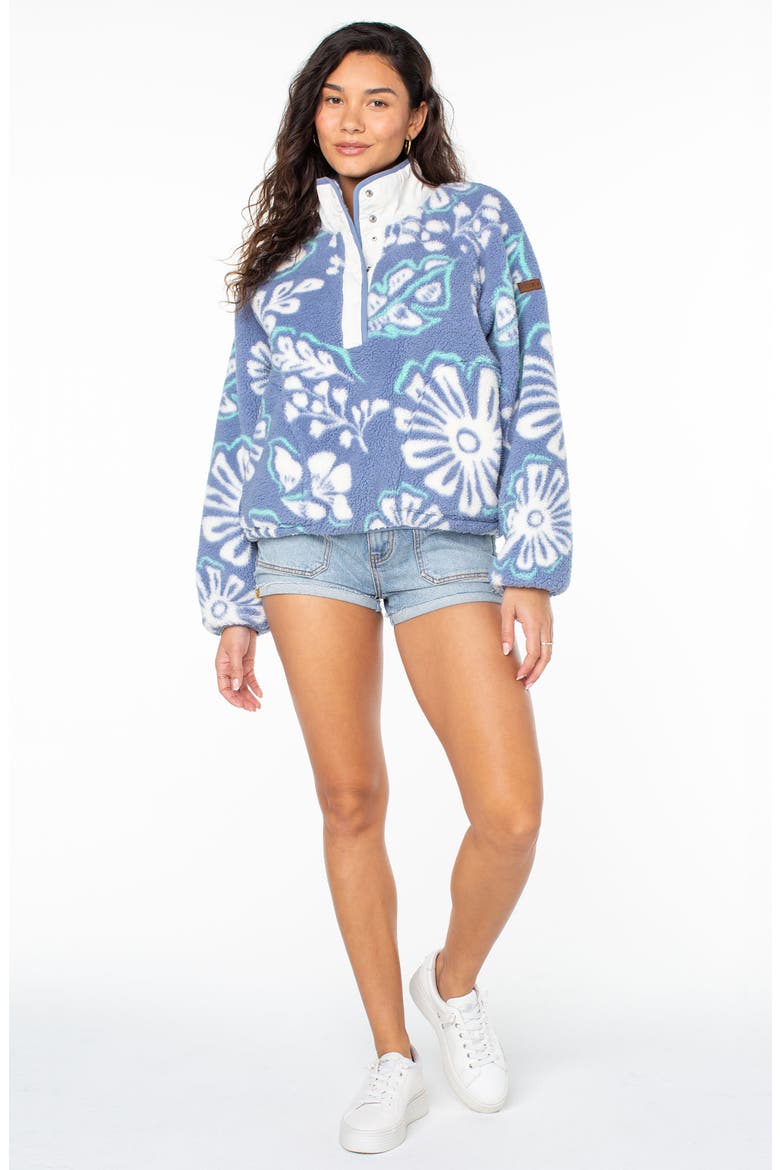 Kipsie Floral Fleece Pullover, Alternate, color, INFINITY B