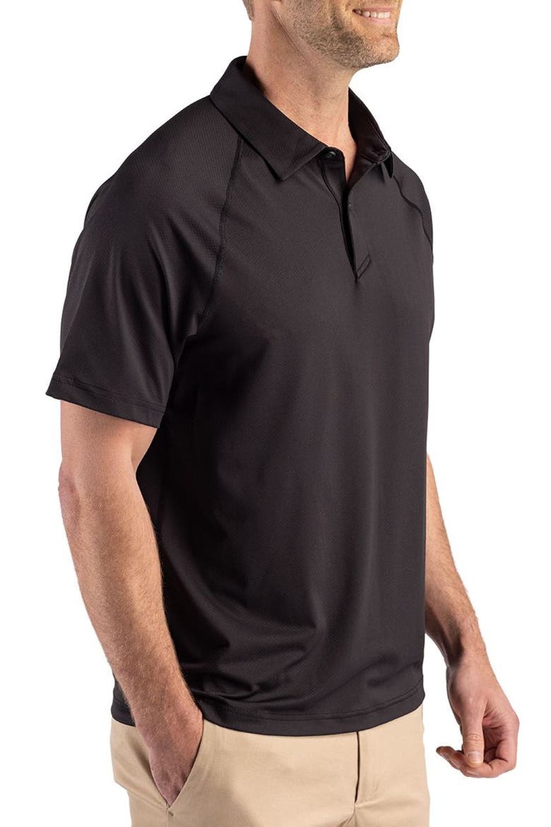 Prospect Epic Confidence Textured Performance Polo, Alternate, color, BLACK
