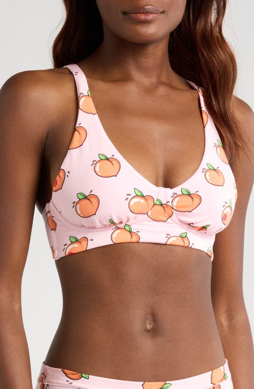 MeUndies FeelFree Longline Bralette in Kiss My Peach 