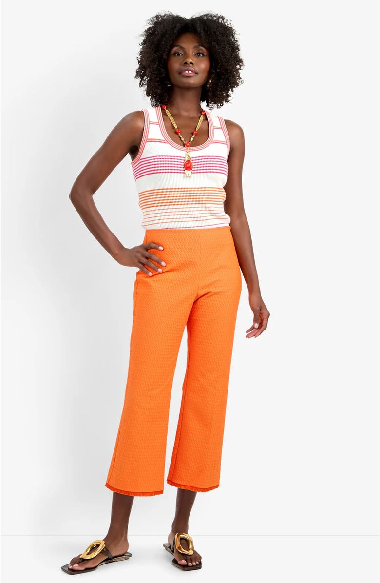 Trina Turk Gulf Cropped Structured Woven Pant, Alternate, color, Bonita Beige