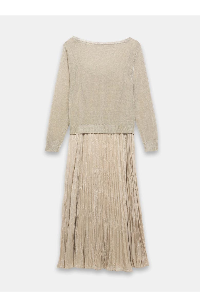 MINT VELVET Metallic Knit Layered sweater Dress, Alternate, color, Gold