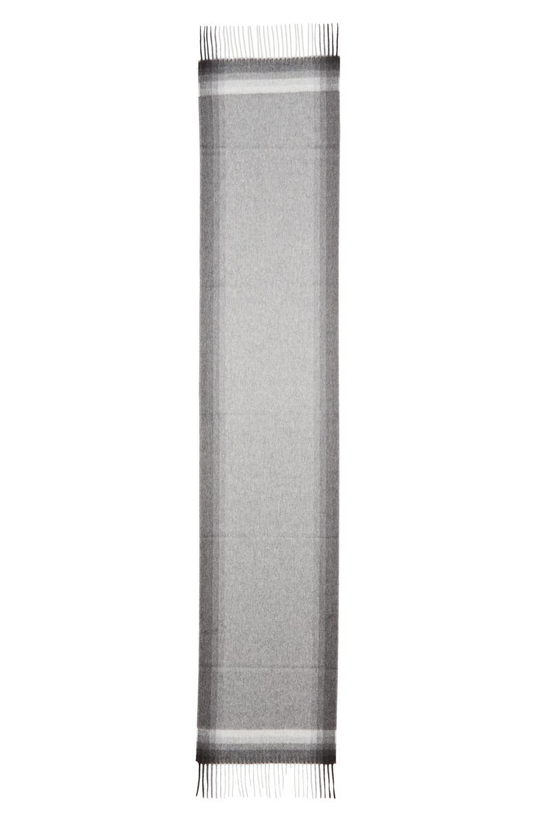 Andrew Stewart Ombré Cashmere Scarf, Alternate, color, Grey