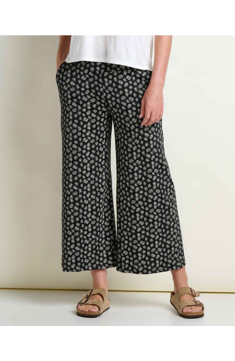 Toad & Co Chaka Wide Leg Crop Pant, Main, color, Black And Salt Print