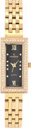 Peugeot 14K Gold-Plated Rectangular Stainless Steel Bracelet Watch- 35x20MM