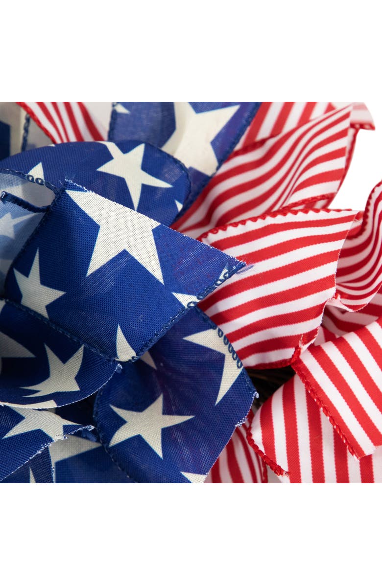 Northlight Stars and Stripes Patriotic Ribbon Wreath - 24", Alternate, color, 