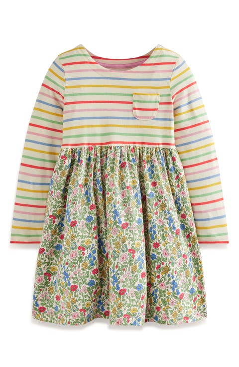 Kids' Hotchpotch Mix Print Long Sleeve Cotton Dress (Toddler, Little Kid & Big Kid)