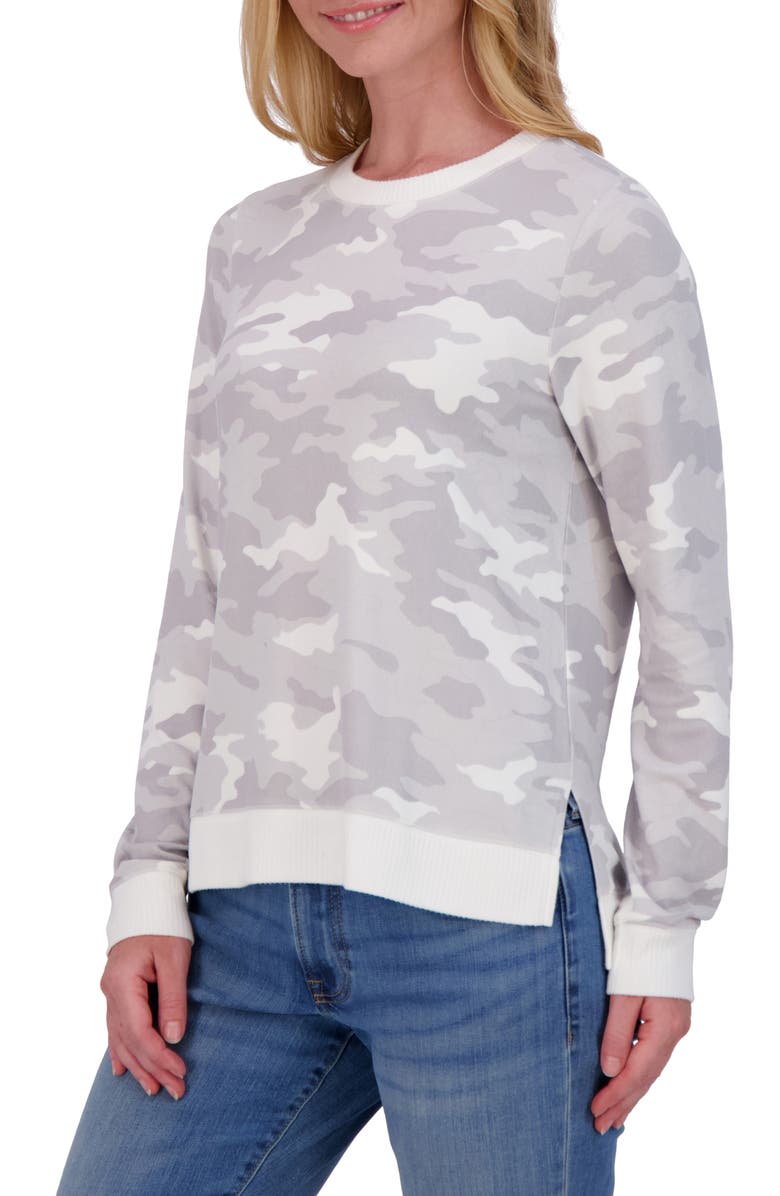 Lucky Brand Crewneck Pullover, Alternate, color, Grey Camo