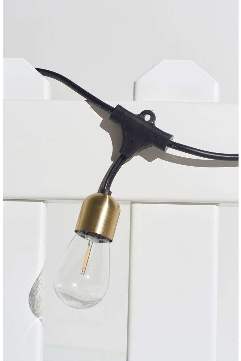 Glow Solar Hanging Bulb LED String Lights, Alternate, color, BRASS