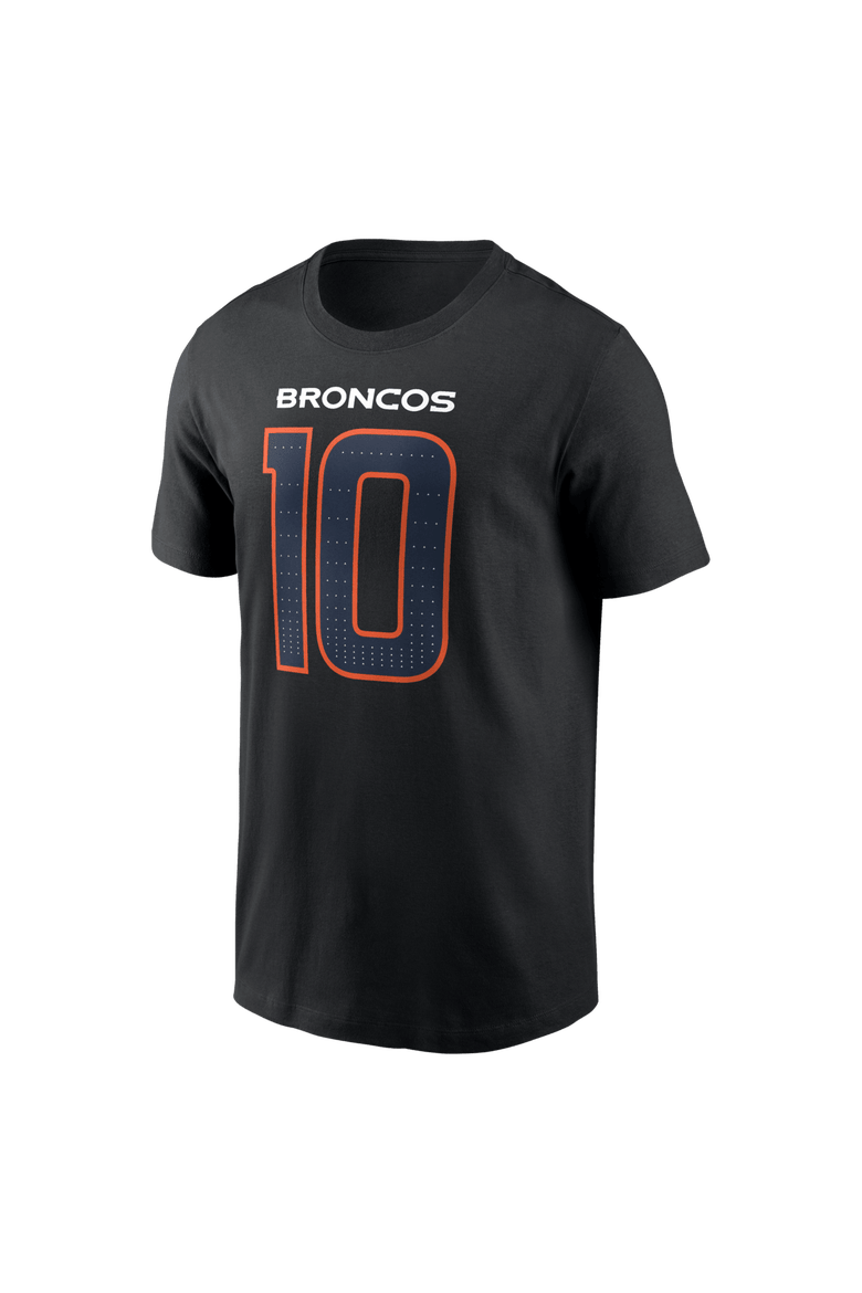 Men's Nike Bo Nix Black Denver Broncos Carbon Name & Number T-Shirt, Alternate, color, Black