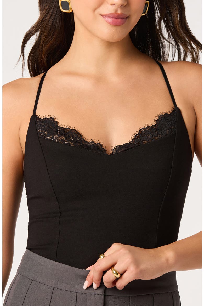 Naomi Lace Trim Camisole, Alternate, color, BLACK