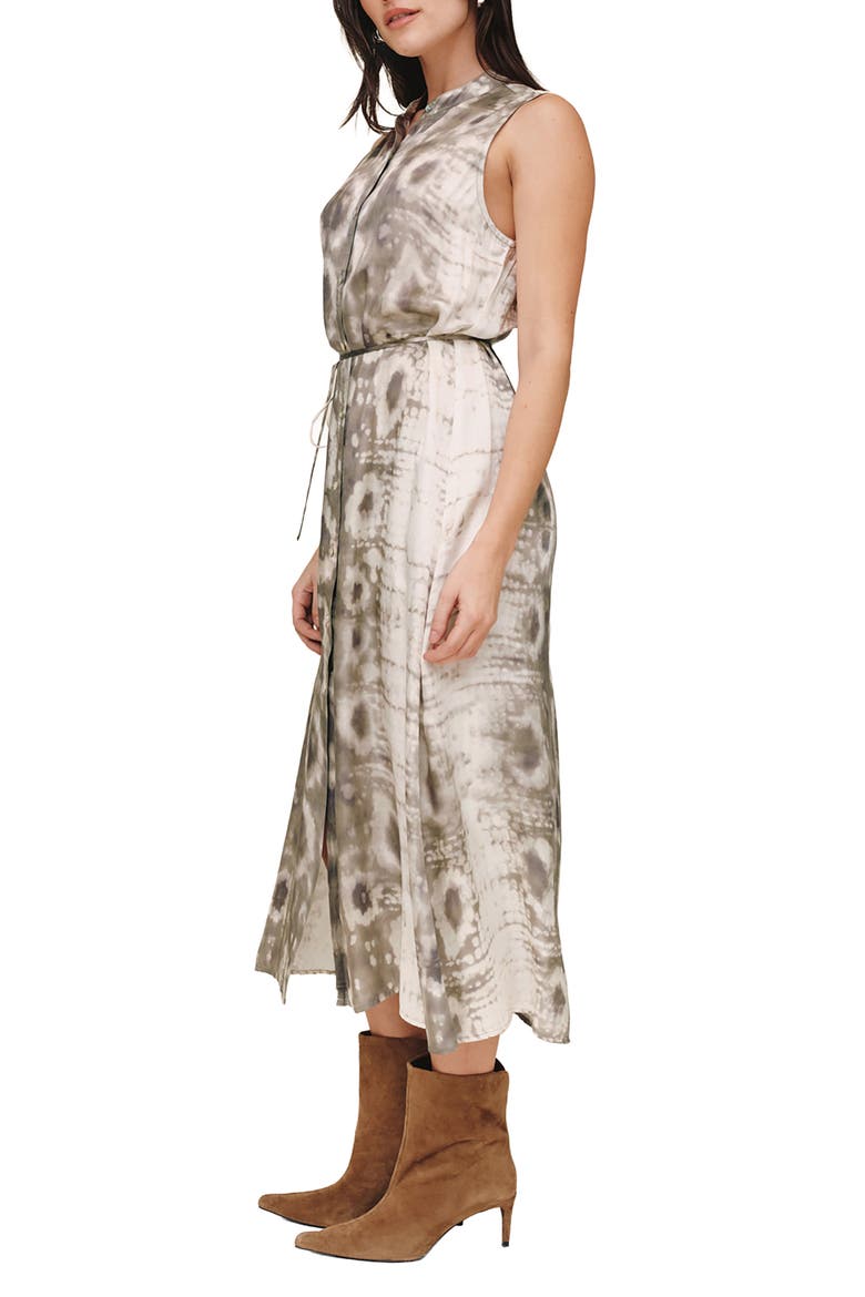 Belted Sleeveless Maxi Dress, Alternate, color, SAGE SNAKE PRINT