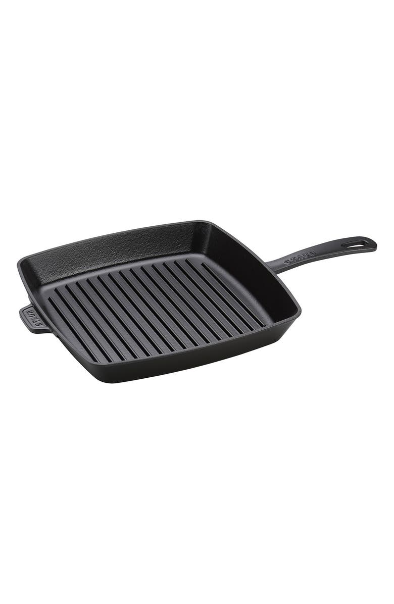 Staub 12-Inch Enameled Cast Iron Square Grill Pan, Main, color, 