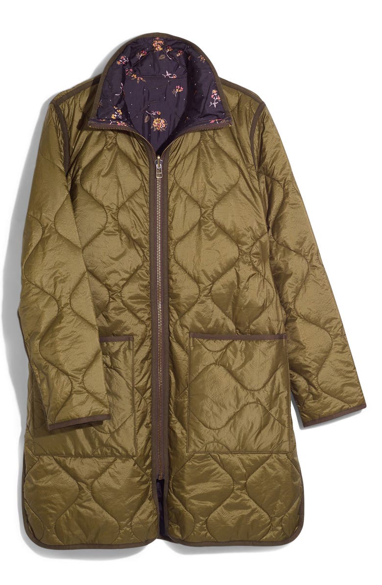 Madewell Forest Floral Reversible Quilted Liner Jacket, Alternate, color,