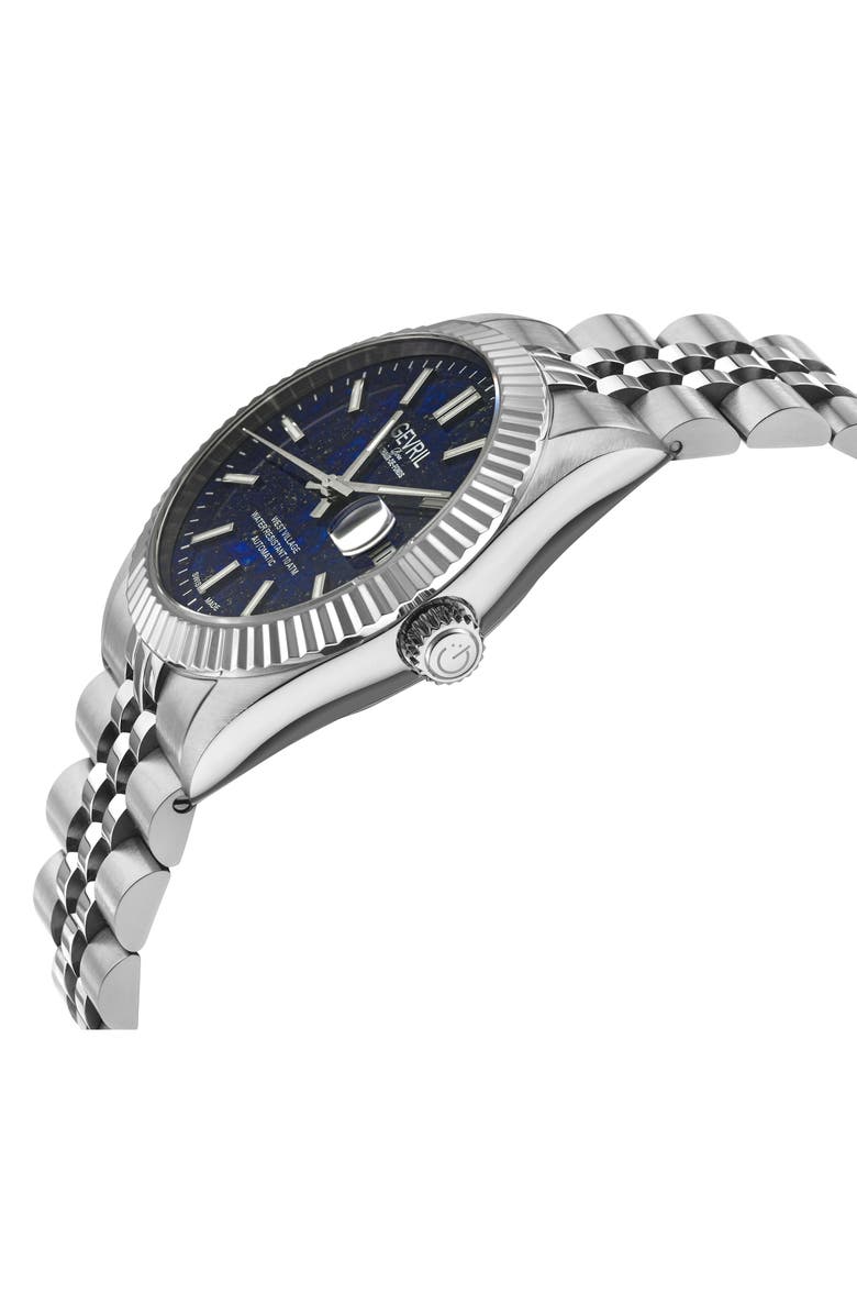 GEVRIL West Village Automatic Bracelet Watch, 40mm, Alternate, color, Silver