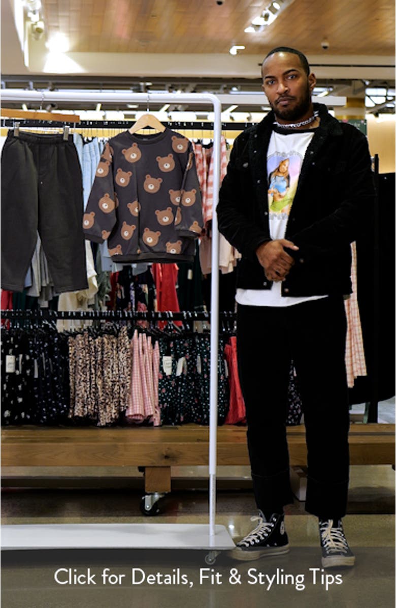 Bear Print Sweatshirt & Joggers Set, sales video thumbnail