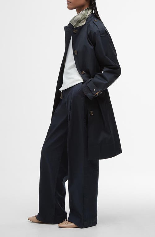 Barbour Women's Maia Belted Showerproof Trench Coat In Dark Navy Rosemary T