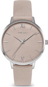 Vincero Eros Leather Strap Watch, 33mm