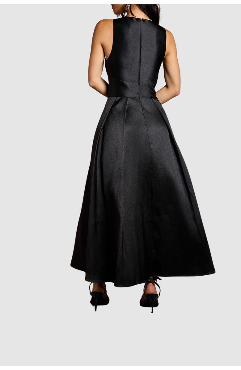 Coast Cross Neck Twill Bridesmaid Dress, Alternate, color, Black