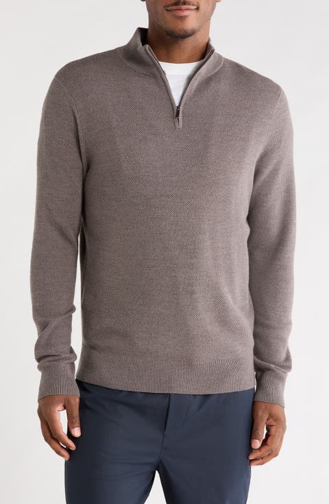 Merino Wool Quarter Zip Pullover