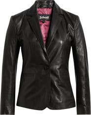Schott NYC Fitted Leather Blazer