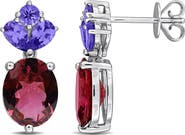 Julianna B. Pink Tourmaline & Tanzanite Drop Earrings 14K