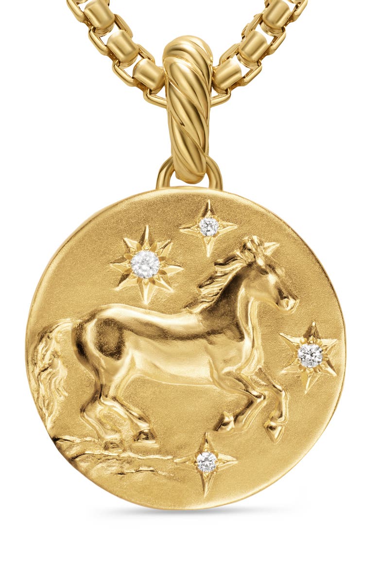 David Yurman 19mm Lunar New Year Horse Amulet Enhancer, Alternate, color, Gold