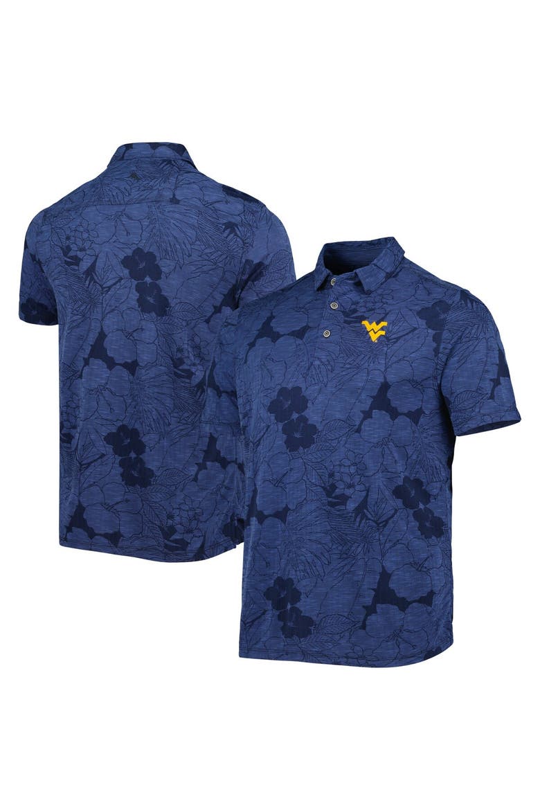 Men's Tommy Bahama Navy West Virginia Mountaineers Miramar Blooms Polo, Alternate, color, Navy